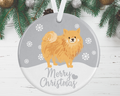Tan Pomeranian Christmas Ornament