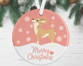 Brown And White Chihuahua Christmas Ornament