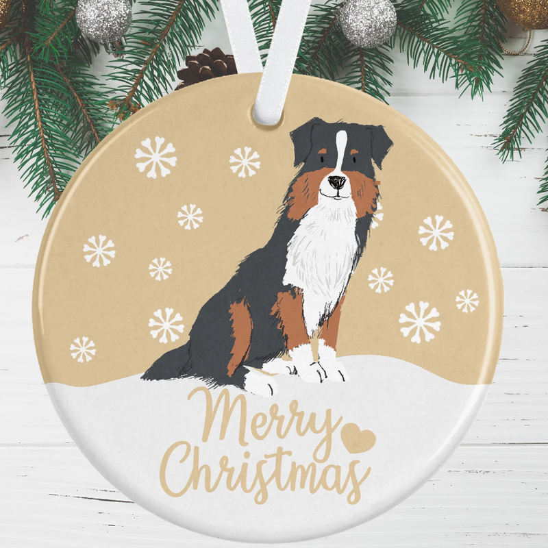 Australian Shepherd Christmas Decoration - Gold