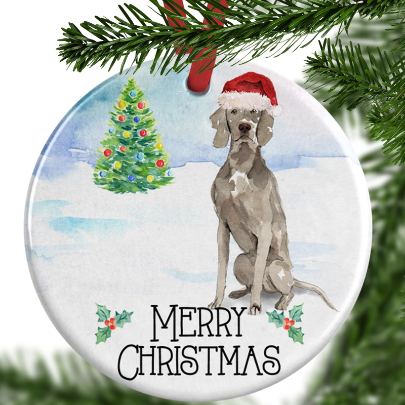 weimaraner christmas ornament