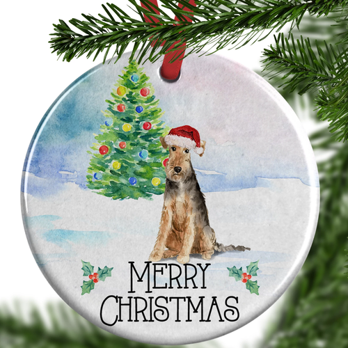 welsh terrier christmas ornament