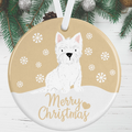 Westie Christmas Decoration - Gold