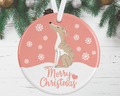 Whippet Christmas Decoration - Pink