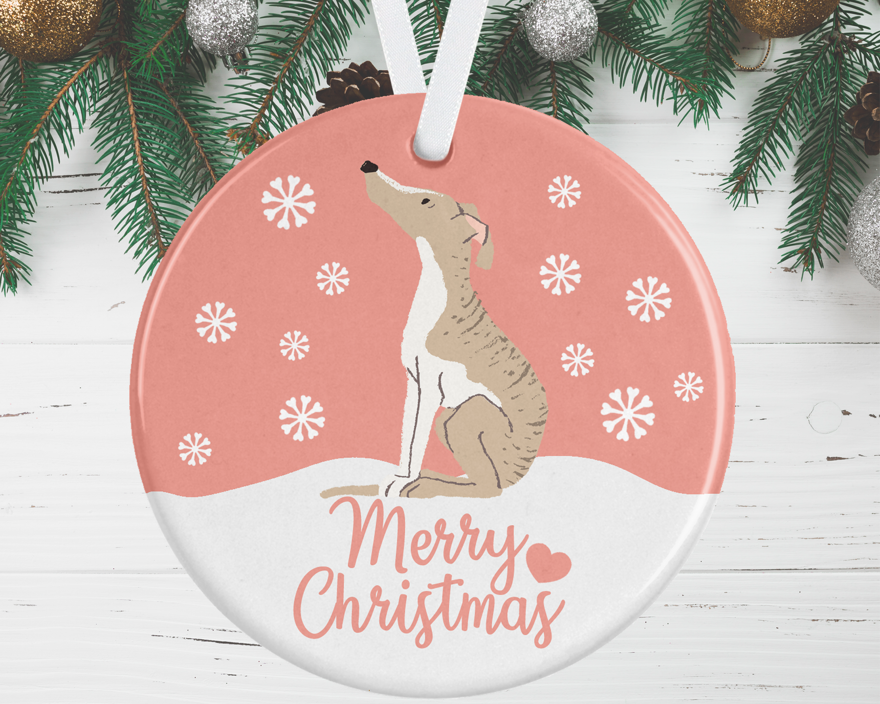 Greyhound online christmas ornament