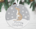 Whippet Christmas Decoration - Silver