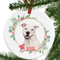 White Staffie Personalised Christmas Ornament