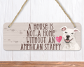 White Staffy Dog Sign