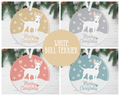 White Bull Terrier Christmas Decoration