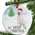 White American Staffordshire Terrier Christmas Ornament