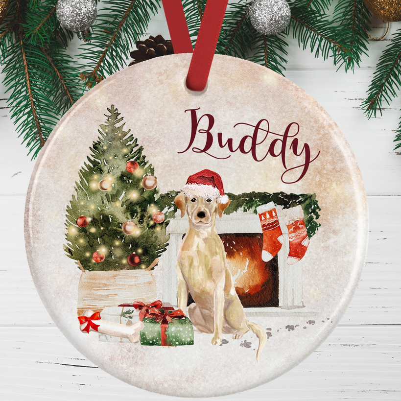 Yellow Labrador Christmas Decoration